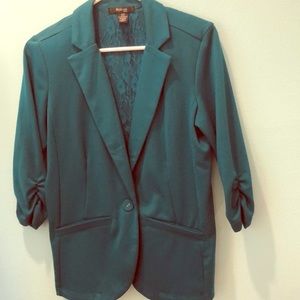 Teal knit jacket